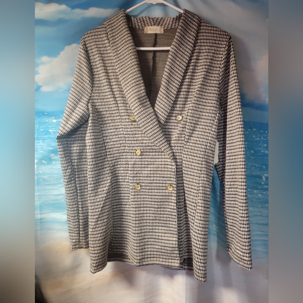 Altar'd State NWT Brown/Tan Plaid Blazer Size Medium Women's